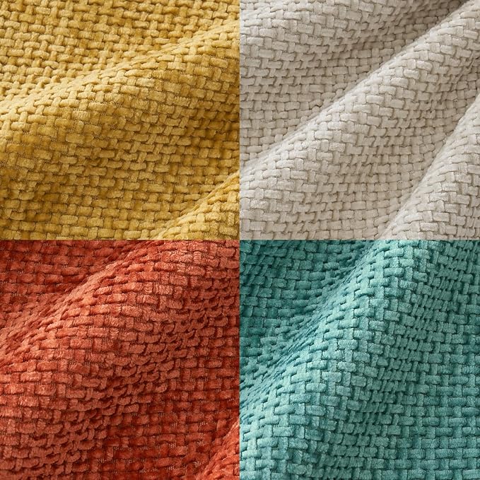 MIULEE Pack of 4 Couch Throw Pillow Covers 20x20 Inch Neutral Orange/Teal Soft - Image 2