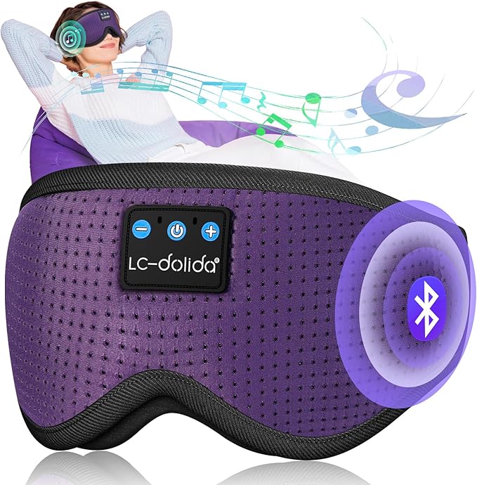 LC-dolida Sleep Mask with Bluetooth Headphones Bluetooth Sleep Mask Sleep by LC-dolida