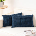 Aegero Pack of 2 Corduroy Decorative Throw Pillow Covers 12x24 Inch Soft by Unknown