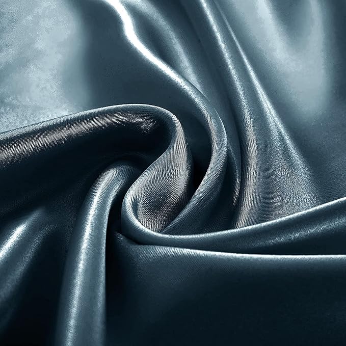 Homiest Deep Sea Blue Satin Flat Sheet - Image 3