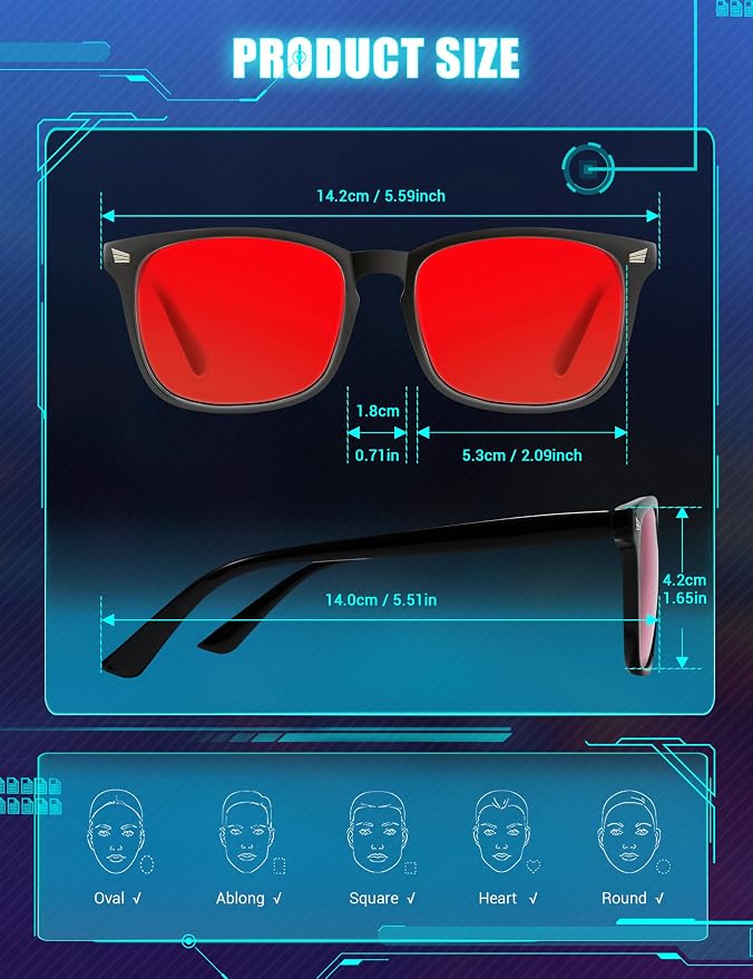 TIJN Sleep Glasses with Blue Green Light Blocking, Screen Fatigue & UV - Image 7