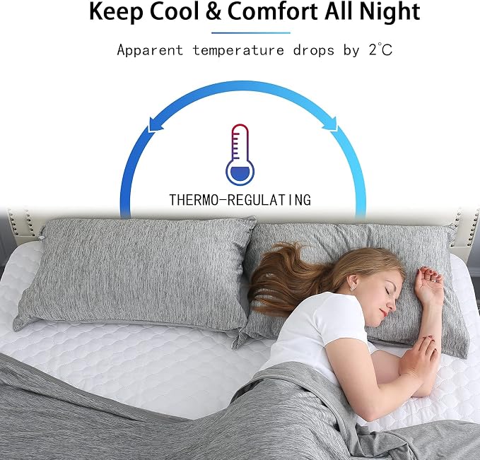 CHOSHOME Cooling Pillow Cases Zipper Pillow Covers Q-Max > 0.45 Zippered - Image 3