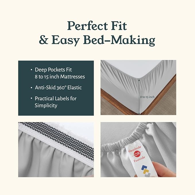California Design Den 2-Pack 100% Organic Cotton Sheets Queen Size Set - Image 5