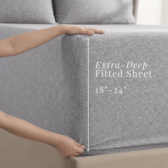 Hearth & Harbor Bed Sheets, Luxury Soft 6 Piece Bed Sheet Set Extra Deep Pocket - Image 3