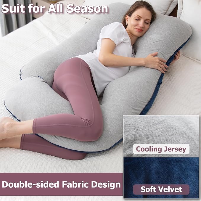 MOON PINE Pregnancy Pillow, U Shaped Full Body Pillow - Image 2