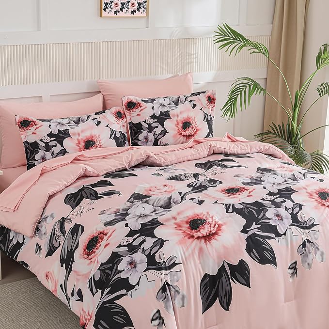 Yogeneg Queen Comforter Set 7 Piece Bed in a Bag, Soft Microfiber Comforter - Image 2