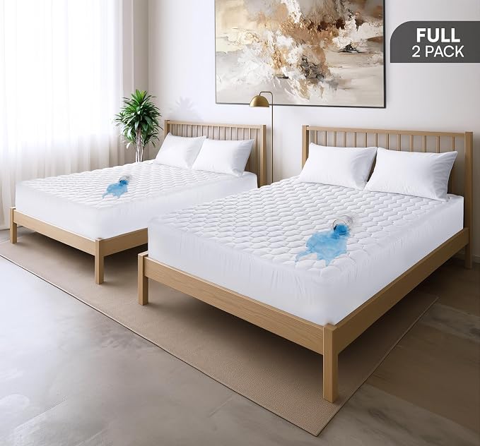 Utopia Bedding 2 Pack Waterproof Mattress Protector, Full Mattress Pad - Image 2