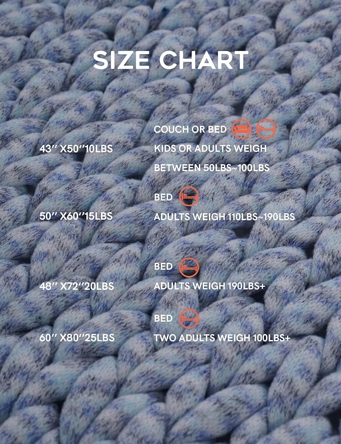 YnM Weighted Blanket, Handmade Chunky Knitted Design, Soft and Cozy, - Image 6