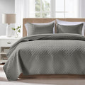 FLYMME Queen Quilt Bedding Set Dark Grey Lightweight Bedspreads Full Size by FLYMME