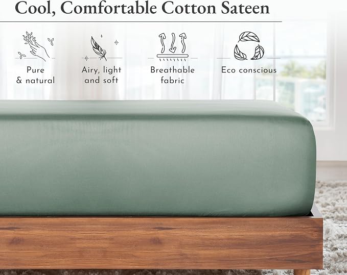 California Design Den Twin Fitted Sheets Only Cotton, 100% Cotton, No Pop-Off - Image 7