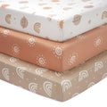 Baby Crib Sheets for Boys and Girls, 3 Pack Fitted Toddler Bed Sheets Neutral by FIEMOL