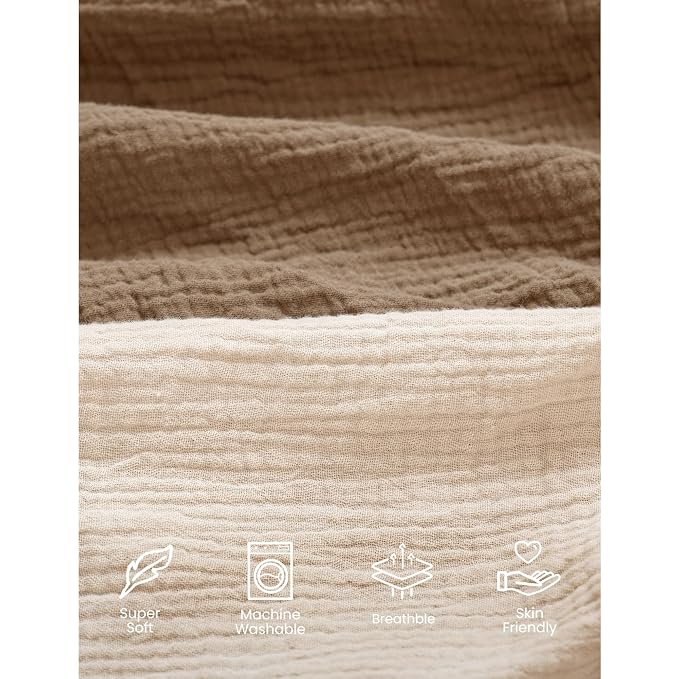 Konssy Muslin Mini Crib Sheets, 100% Soft Cotton Pack and Play Sheets - Image 4
