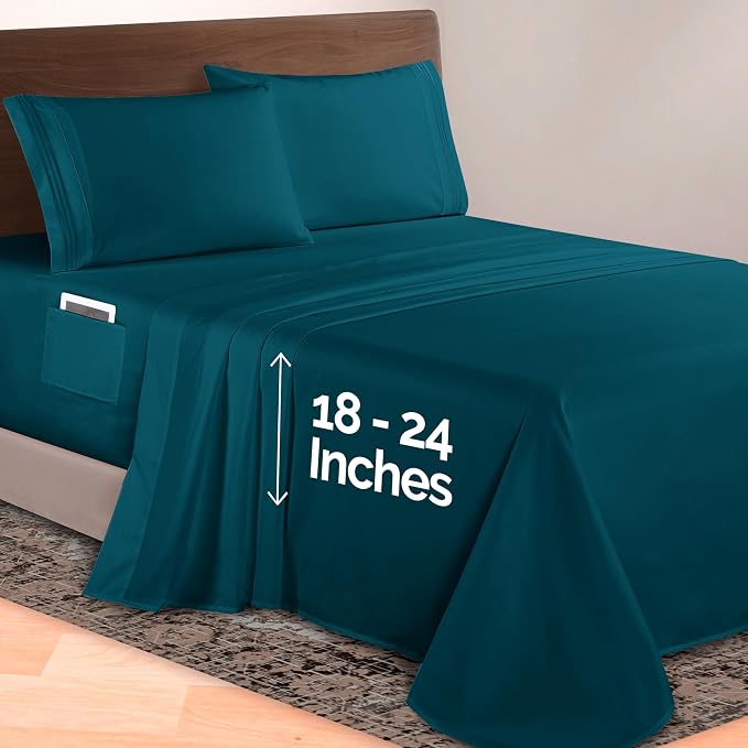 Elegant Comfort Luxurious 1500 Premium Hotel Quality Microfiber 4-Piece Sheet - Image 2