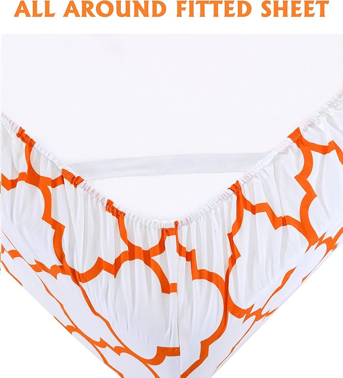 Elegant Comfort Luxury Soft Bed Sheets Quatrefoil Pattern - Image 5