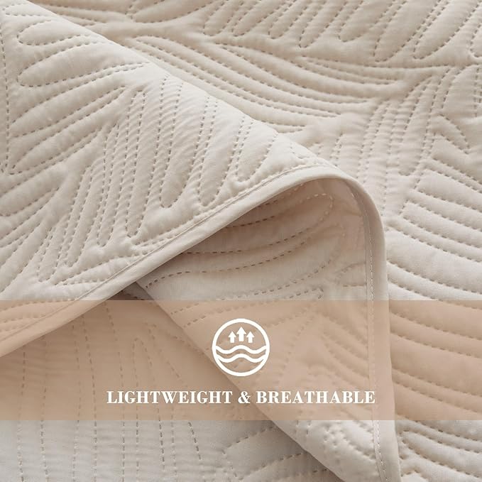 Exclusivo Mezcla California King Quilt Bedding Set, Lightweight Brich Beige - Image 5