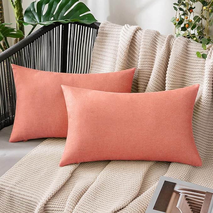 MIULEE Pack of 2 Decorative Outdoor Solid Waterproof Throw Pillow Covers Spring by MIULEE