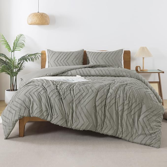 Andency Medium Grey Twin/Twin XL Comforter Set, Twin Bed Comforter - Image 2