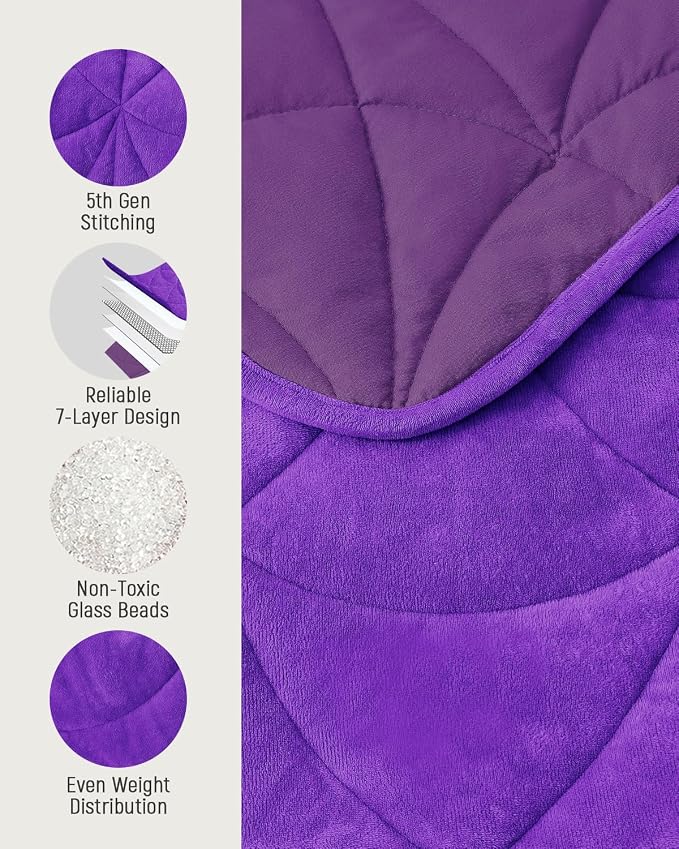 Weighted Lap Blanket 7 lbs for Adults, Luxury Soft Small Weighted Blanket - Image 6