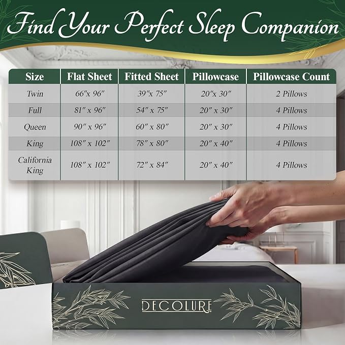 DECOLURE 100% Viscose Derived from Bamboo Sheets King Size - Image 8