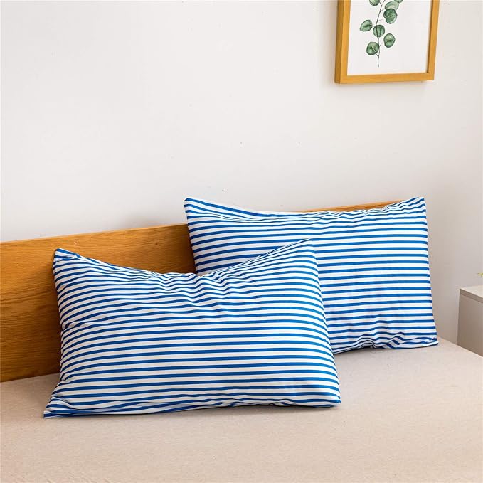 JELLYMONI 100% Natural Cotton 3pcs Striped Duvet Cover Sets, - Image 7