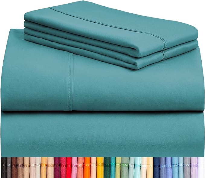 LuxClub 4 PC Full Sheet Set, Breathable Luxury Bed Sheets, Deep Pockets 18" by LuxClub