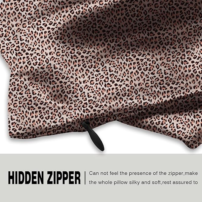 Mulberry Silk Pillowcase for Hair and Skin Standard Size Leopard Print Silk - Image 3