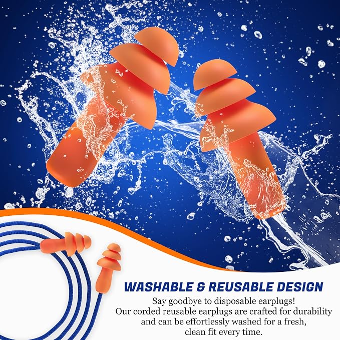 50 Pair Silicone Corded Ear Plugs Reusable - Image 4