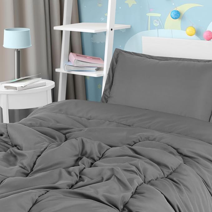 Utopia Bedding Grey Kids Comforter Set - Image 3