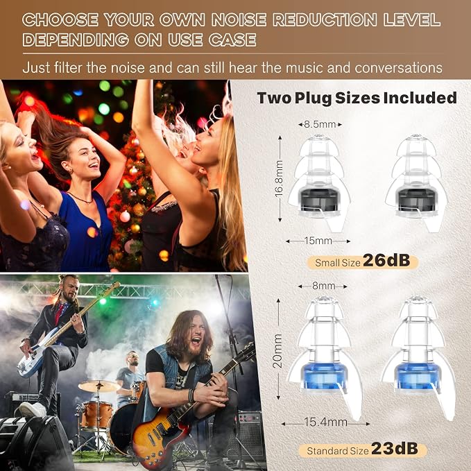 Hearprotek Concert Ear Plugs, 2Pairs Reusable high Fidelity Musician Ear Plugs - Image 3