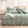 BESTOUCH Duvet Cover Set 100% Washed Cotton Linen Feel Super Soft Comfortable by BESTOUCH