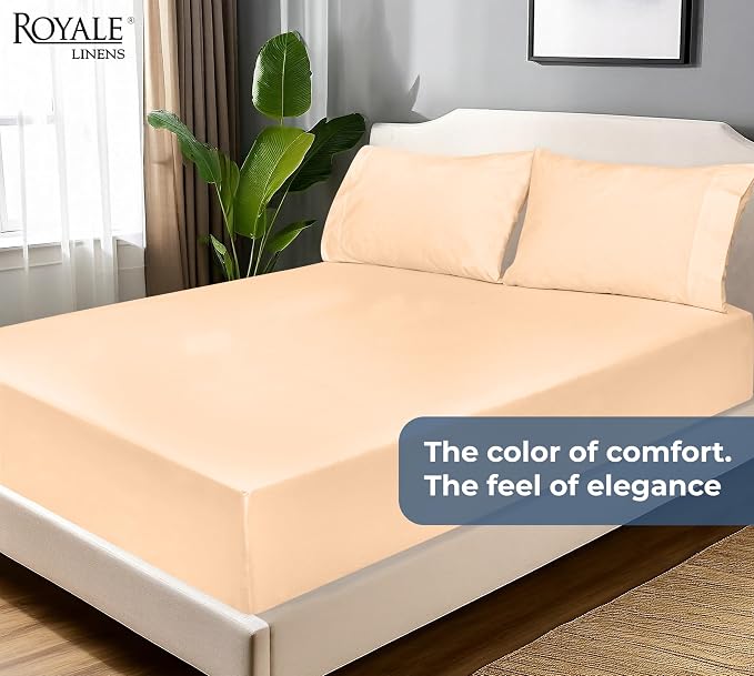 Royale Linens 100% Organic Cotton Fitted Sheet - Image 9
