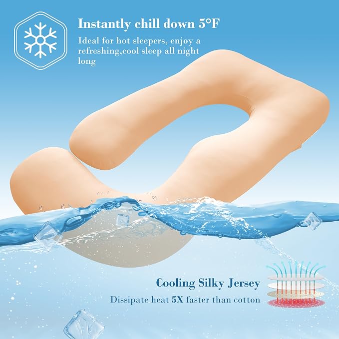 Cute Castle Cooling Cover Pregnancy Pillows, Soft U-Shape Maternity Pillow - Image 3