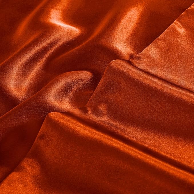 Aormenzy Satin Pillow Cases for Women Standard Size Set of 2, Burnt Orange - Image 7