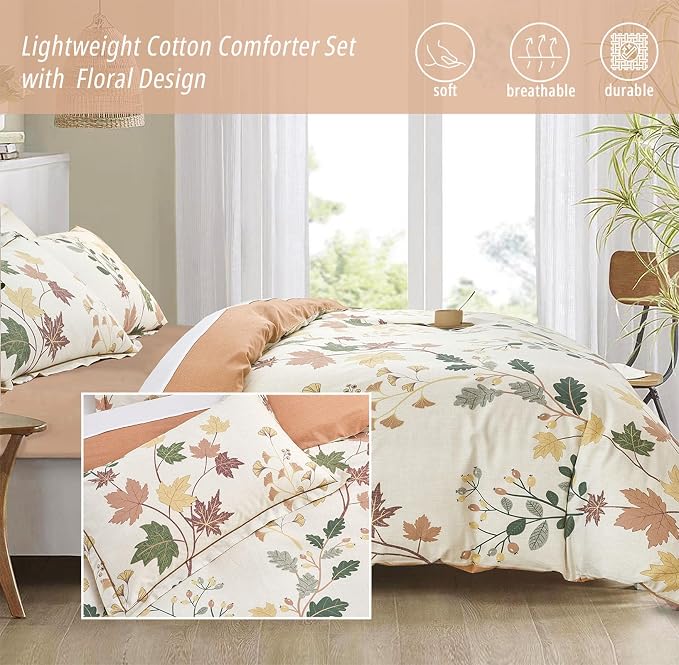 LEMIROE Botanical Cotton Comforter King Size - Image 3