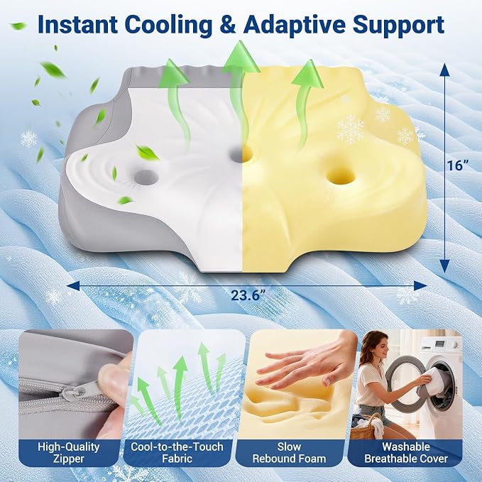 kingotto Cervical Neck Pillow for Pain Relief - Image 5