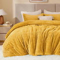 BEDELITE Fleece California King Comforter Set -Super Soft & Warm Fluffy Mustard by BEDELITE