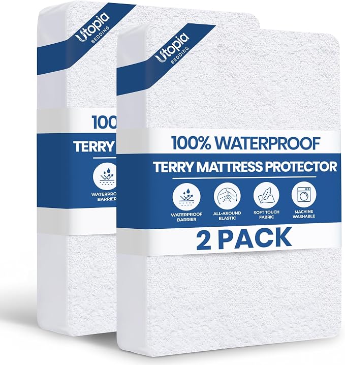 Utopia Bedding Waterproof Mattress Protector Full XL Size 2 Pack, Premium 200 by UTOPIABEDDING