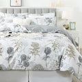 FADFAY Floral Duvet Cover Set Twin XL 100% Cotton College Bedding Ink Grey by CottonWorldSweetDream
