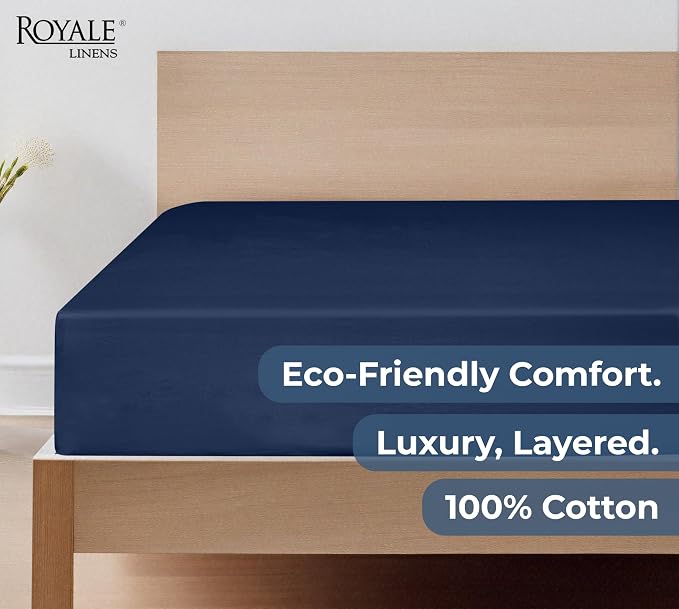 Royale Linens 100% Organic Cotton Fitted Sheet - Image 6