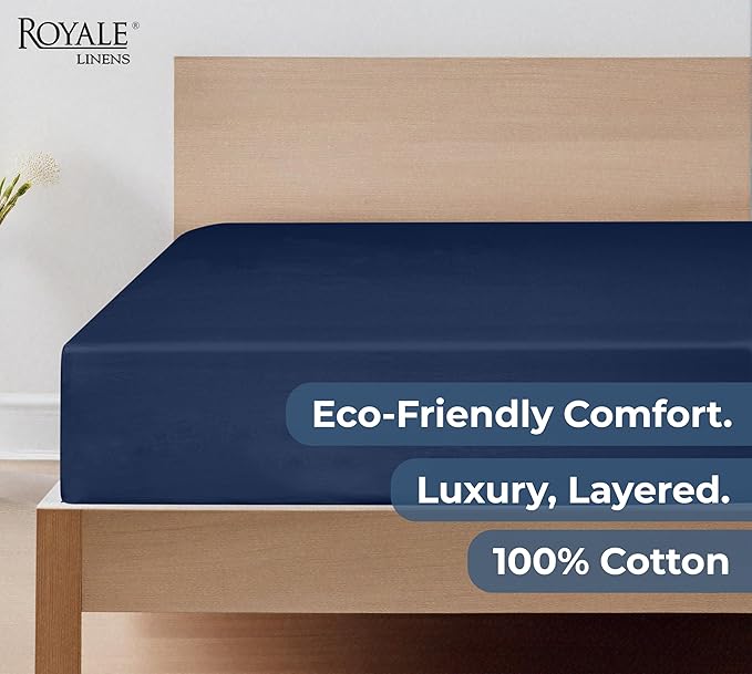 Royale Linens 100% Organic Cotton Fitted Sheet - Image 6