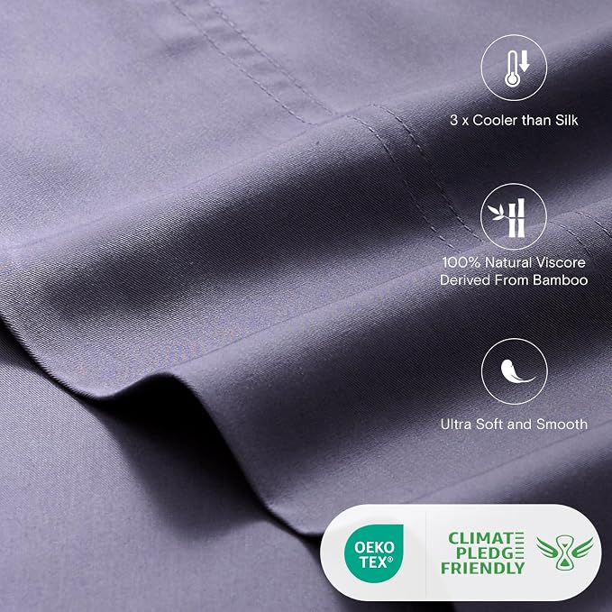 LuxClub Full Size Bed Sheets, 100% Rayon Derived from Bamboo Cooling Sheets - Image 3
