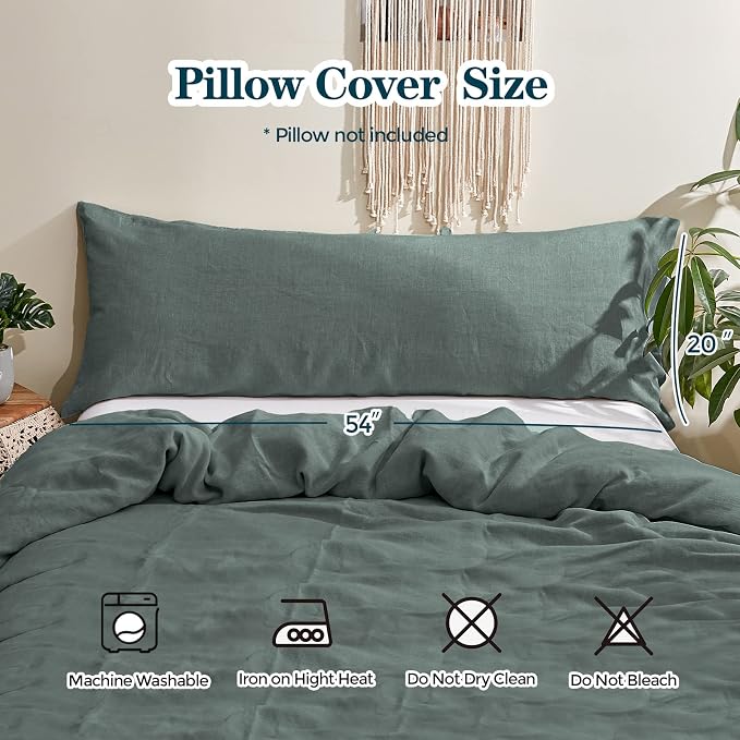 Simple&Opulence Body Pillow Cover 20" x 54", 100% Pure Linen, Ultra Soft and - Image 4