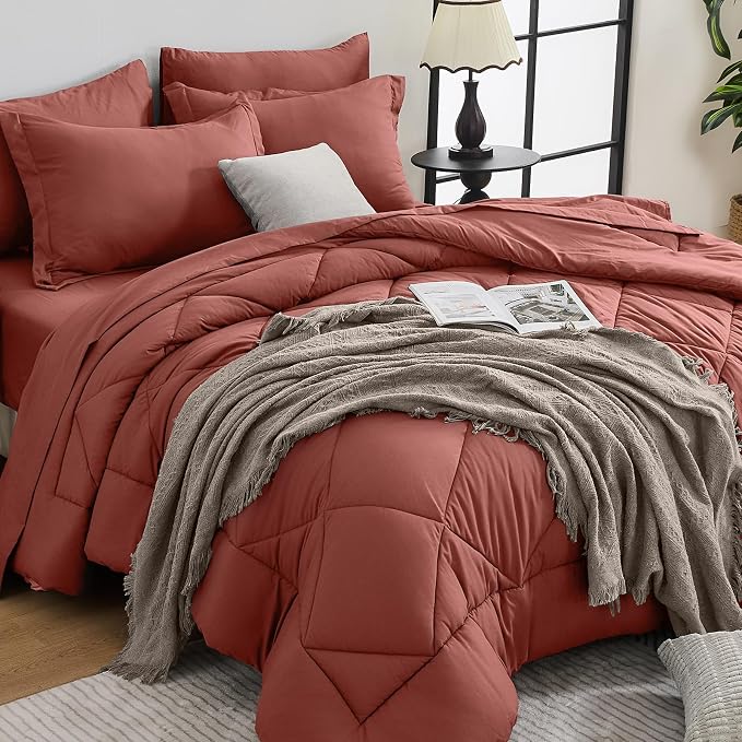 HEVUMYI Terracotta Cali-King Comforter Set by HEVUMYI