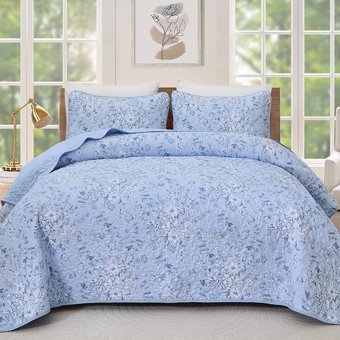 WONGS BEDDING Quilt Queen Size, Botanical Quilt by WONGSBEDDING