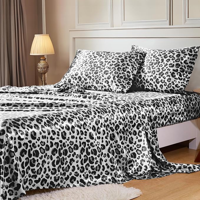 MR&HM Satin Sheets with Elastic Corner Straps, Full Size Sheets Set by MRHM