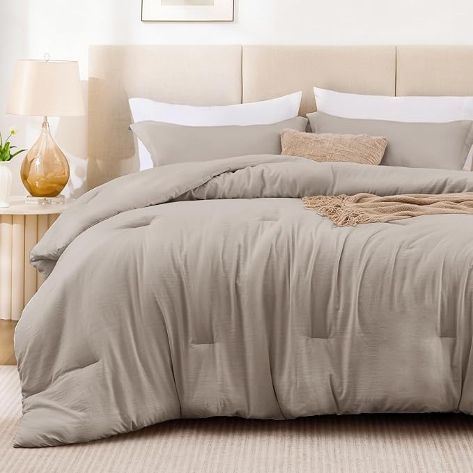 Love's cabin Burlwood Full Comforter Set, 3-Piece Prewashed Bed Set - Image 2