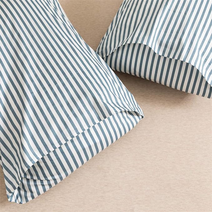 JELLYMONI 100% Natural Cotton 3pcs Striped Duvet Cover Sets, - Image 8