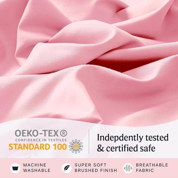 LuxClub 4 PC Sheet Set Bed Sheets Deep Pockets 16" Eco Friendly Wrinkle Free - Image 5