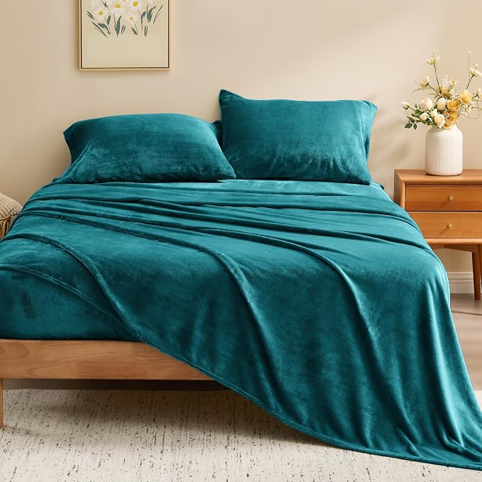 BEDELITE Flannel Sheets Full Size Teal - Image 2