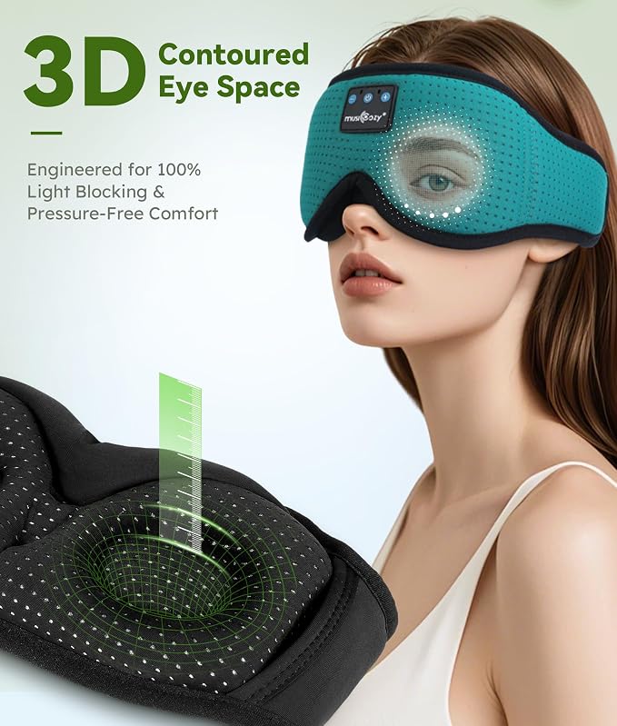 MUSICOZY Sleep Headphones Breathable Bluetooth Headband 3D Sleeping Headphones - Image 4